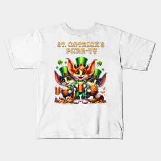 St Patricks day leprechaun cats - St. Catrick‘s Purr-ty Kids T-Shirt